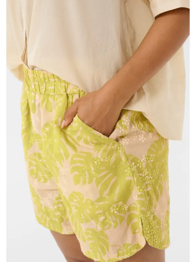 Shorts CUdebora Relaxed fit in Green Palm Leaves