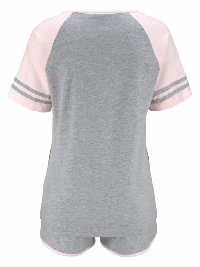 Shorty in grau-rosa