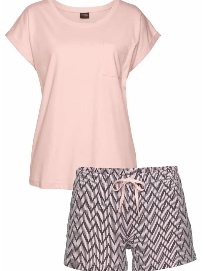 Shorty in pink-dunkelblau-gemustert
