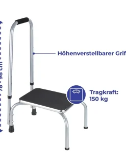 Sicherheitshocker in Schwarz - (B)46,5 x (H)98 x (T)32 cm
