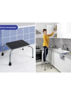 Sicherheitshocker in Schwarz - (B)46,5 x (H)98 x (T)32 cm