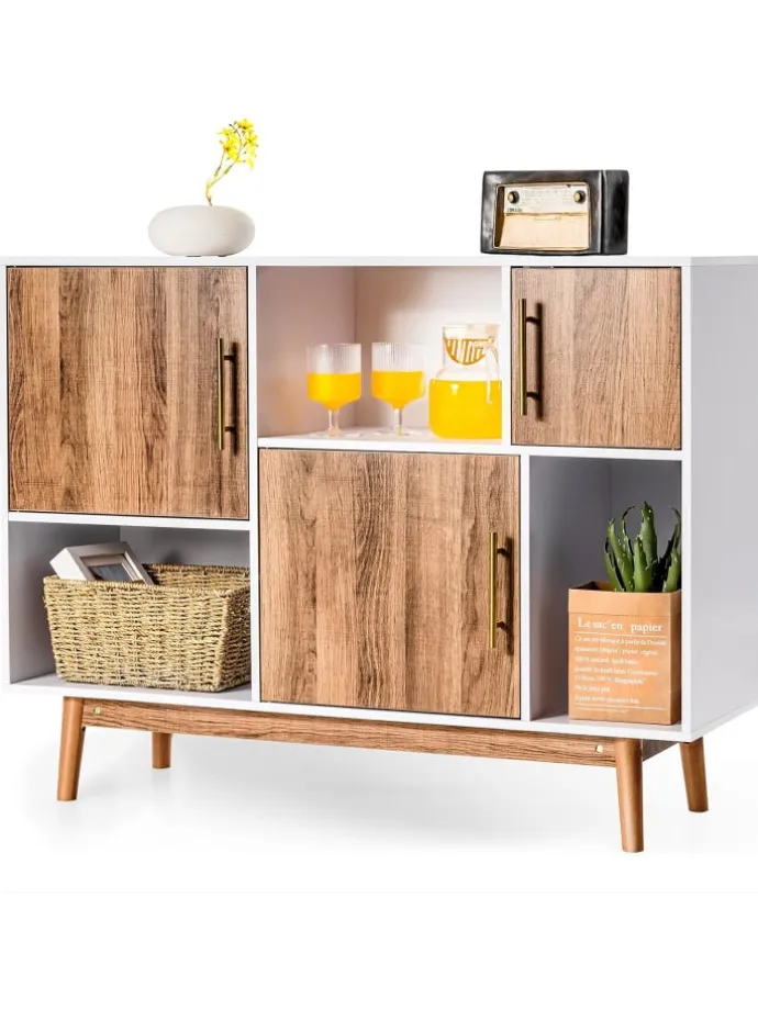 Sideboard 6 Fächer in Beige