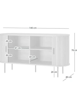 Sideboard BARAWOH in Eiche Schwarz