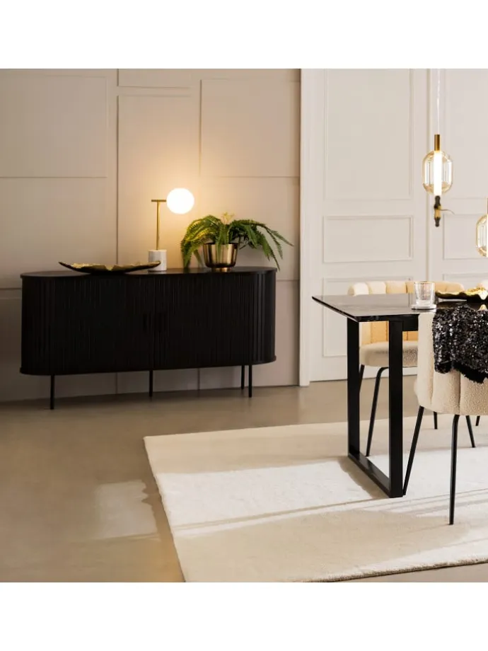 Sideboard BARAWOH in Eiche Schwarz