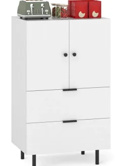 Sideboard Holz mit Metallbeinen in Weiß