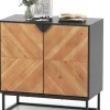 Sideboard mit 2 Türen 80 x 40 x 80 cm in Schwarz