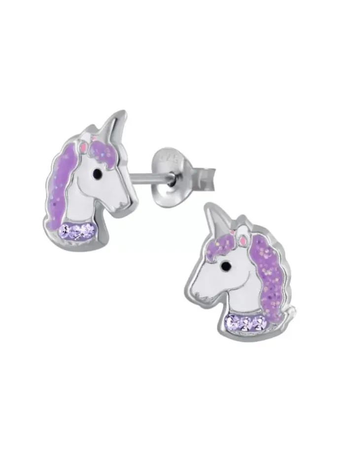 Silber Ohrringe 925 Einhorn 0,7 cm x 0,8 cm