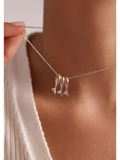 Silber-Halskette mit Beads - (L)42 cm