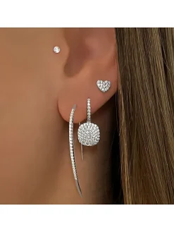 Silber-Ohrhänger mit Edelsteinen