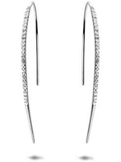 Silber-Ohrhänger mit Edelsteinen