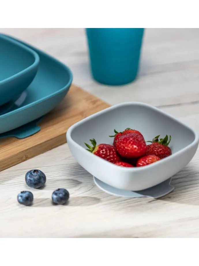 Silikon-Schale 2er Pack mit Saugnapf - Monster in blau,grau