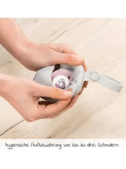 Silikon-Schnullerbox / Schnullerhalter - in grau