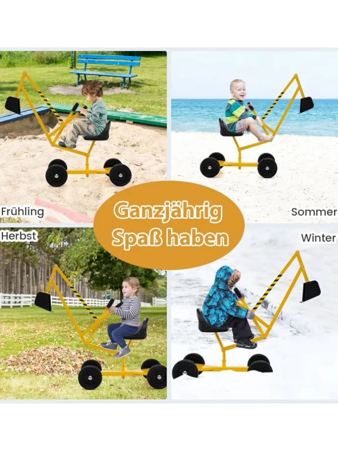 Sitzbagger 360° drehbar in Gelb