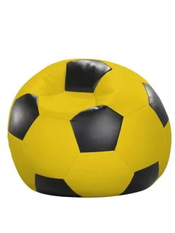 Sitzball aus Kunstleder in schwarz/gelb