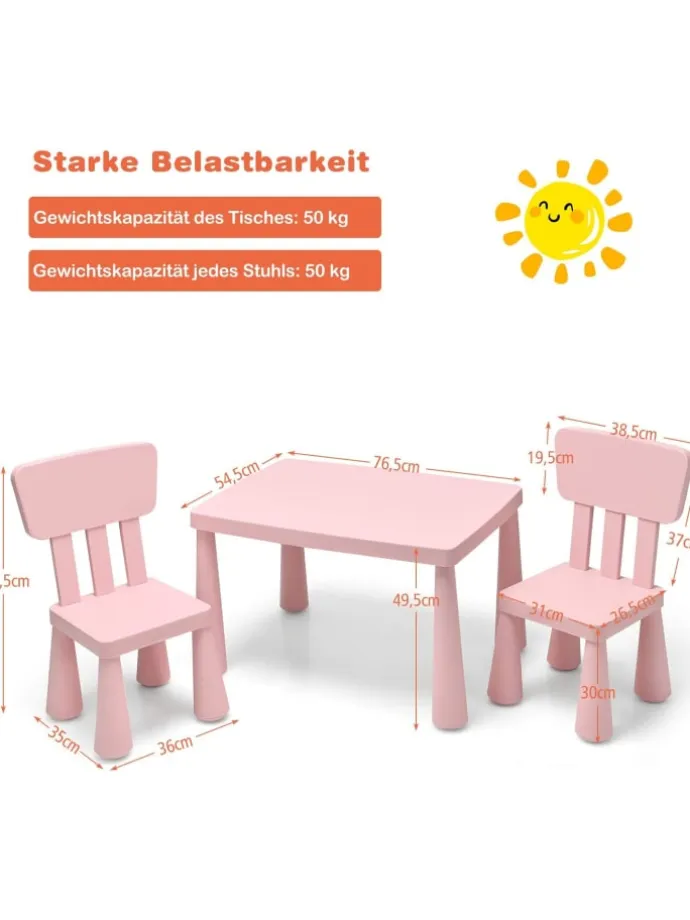 Sitzgruppe 3 tlg. Set in Rosa