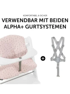 Sitzkissen / Hochstuhlauflage für Alpha Hochstuhl in rosa,grau
