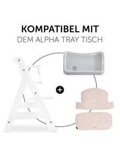 Sitzkissen / Hochstuhlauflage für Alpha Hochstuhl in rosa,grau