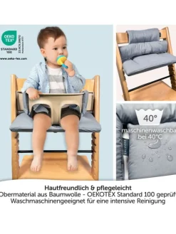 Sitzkissen / Hochstuhlauflage für Stokke in grau