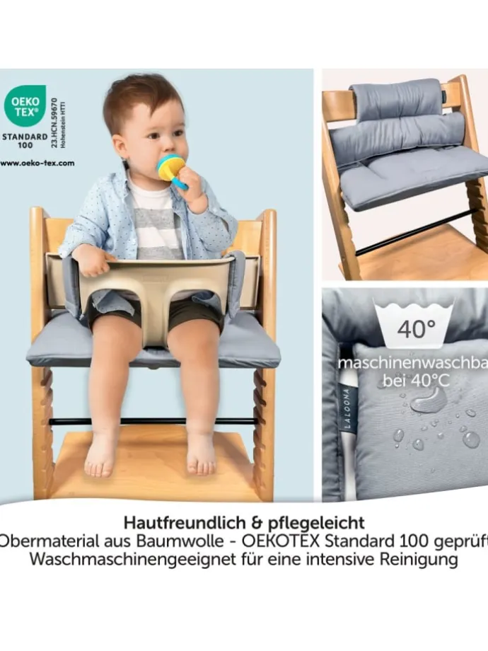 Sitzkissen / Hochstuhlauflage für Stokke in grau