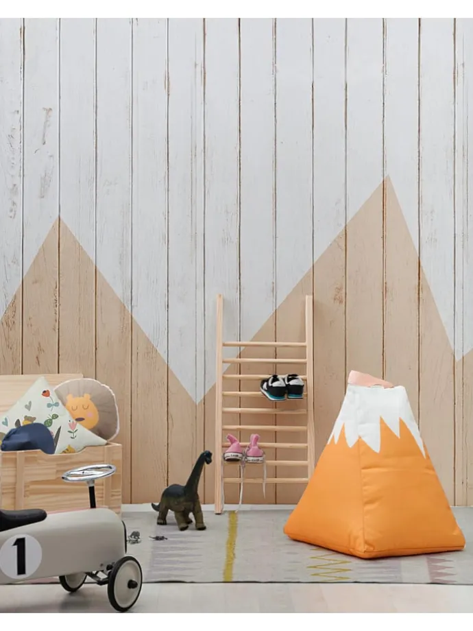 Sitzsack "Mountain" in Orange/ Weiß - (B)50 x (H)60 x (T)50 cm