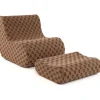 Sitzsack Sessel mit Hocker in Braun