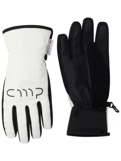 Ski-/ Snowboardfingerhandschuhe in Weiß/ Schwarz