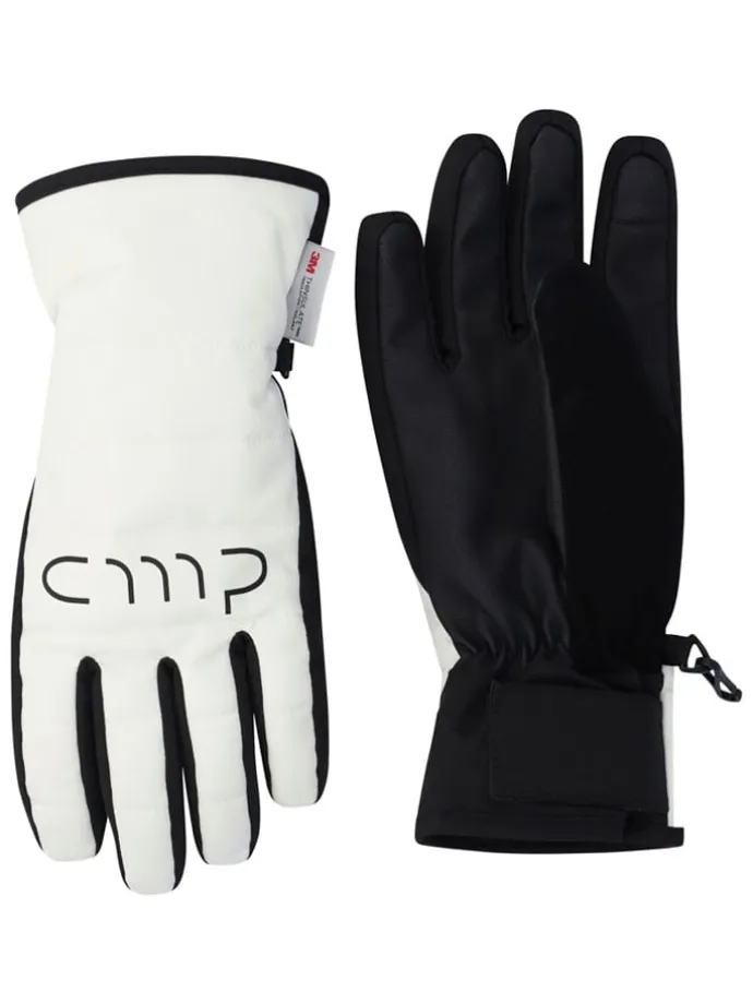Ski-/ Snowboardfingerhandschuhe in Weiß/ Schwarz