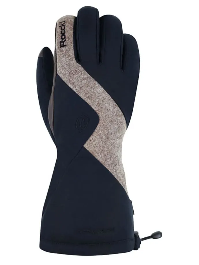 Ski-/ Snowboardfingerhandschuhe "Serfaus" in Schwarz/ Beige
