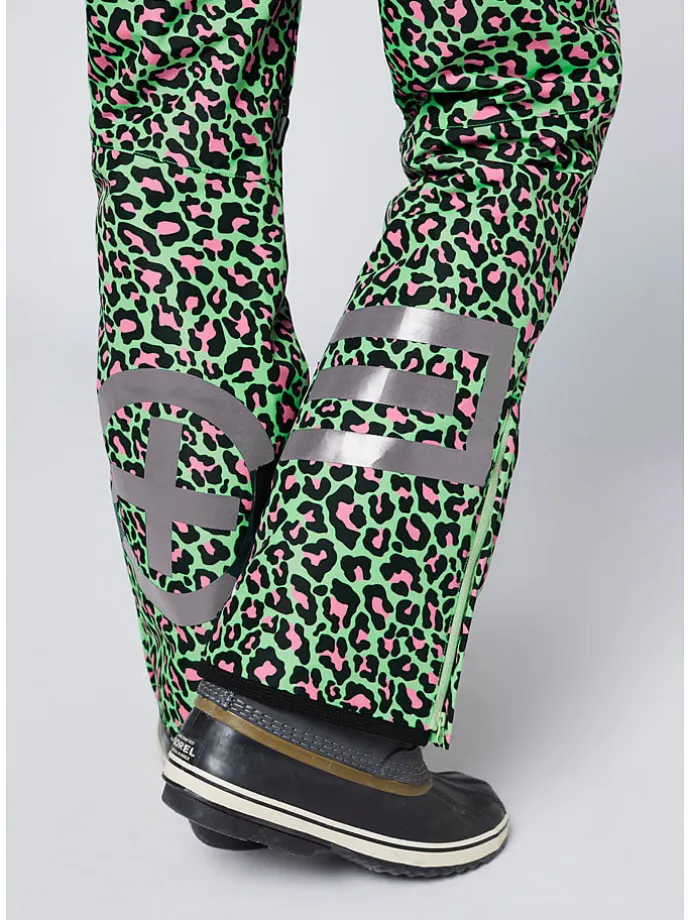 Ski-/ Snowboardhose in Grün/ Schwarz/ Pink