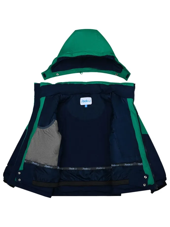 Ski-/ Snowboardjacke "Decker" in Dunkelblau/ Grün