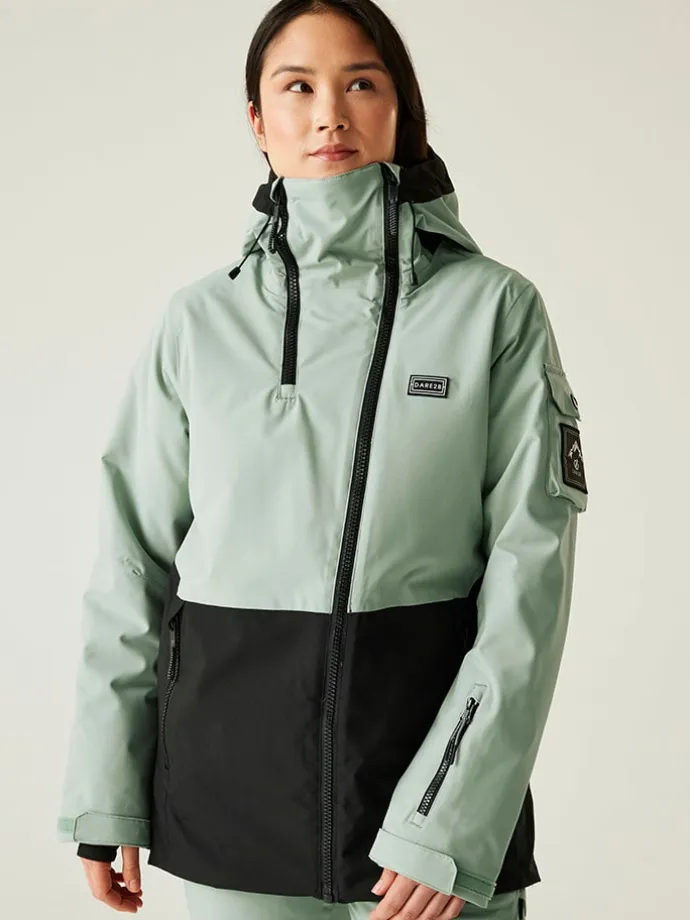 Ski-/ Snowboardjacke "Gnarly" in Mint/ Schwarz