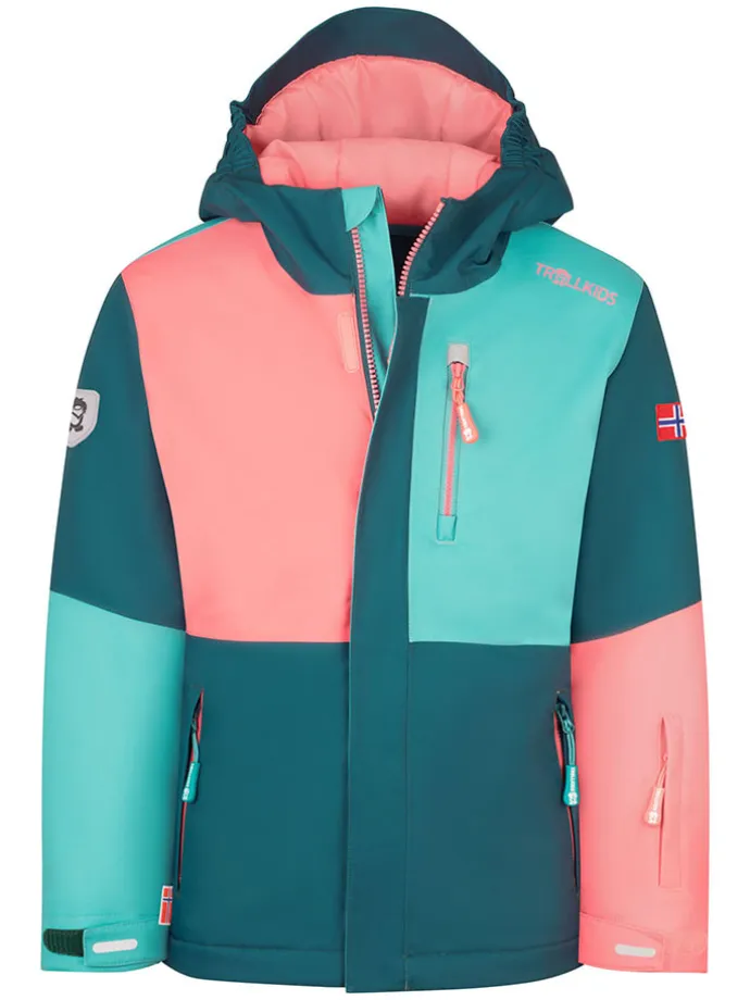 Ski-/ Snowboardjacke "Hallingdal" in Türkis/ Koralle