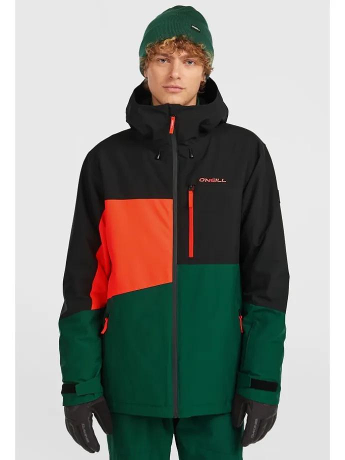 Ski-/ Snowboardjacke in Schwarz/ Grün/ Orange