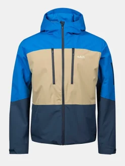 Ski-/ Snowboardjacke "Melvik" in Blau/ Beige/ Dunkelblau