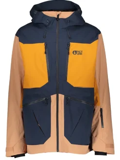 Ski-/ Snowboardjacke "Naikoon" in Dunkelblau/ Orange/ Hellbraun