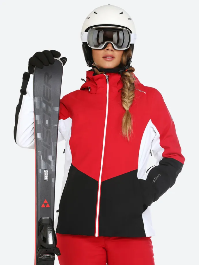 Ski-/ Snowboardjacke "Stella" in Rot/ Schwarz/ Weiß