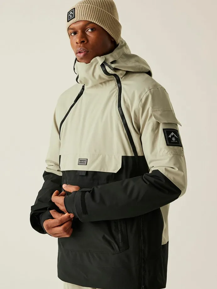 Ski-/ Snowboardjacke "T-bar II" in Creme/ Schwarz