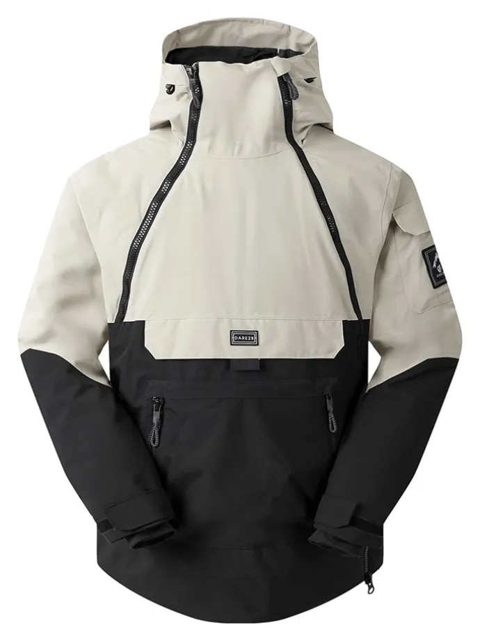Ski-/ Snowboardjacke "T-bar II" in Creme/ Schwarz