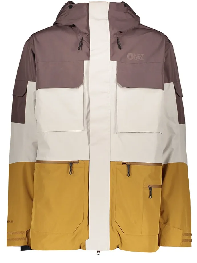 Ski-/ Snowboardjacke "U99" in Lila/ Weiß/ Gelb
