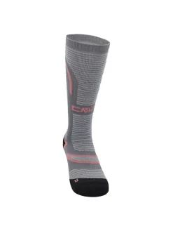 Ski-/ Snowboardsocken in Grau/ Rosa