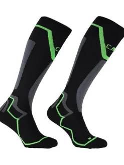 Ski-/ Snowboardsocken in Schwarz/ Grau/ Grün