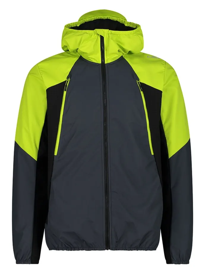 Skijacke in Grau/ Limette/ Schwarz