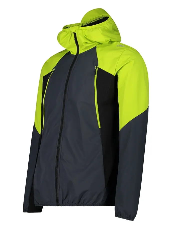 Skijacke in Grau/ Limette/ Schwarz