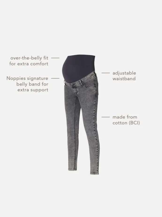 Skinny Umstandsjeans Avi in Grey Denim