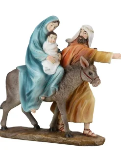 Skulptur "Maria & Josef" in Bunt  - (B)21 x (H)20,5 x (T)8,5 cm