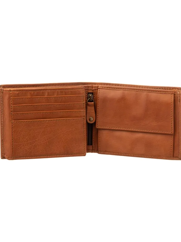 SL.14530 wallet style Kairos Geldbörse Leder Querformat in cognac
