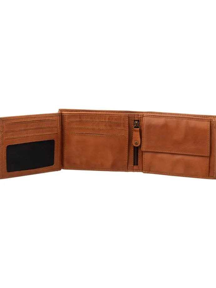SL.14530 wallet style Kairos Geldbörse Leder Querformat in cognac