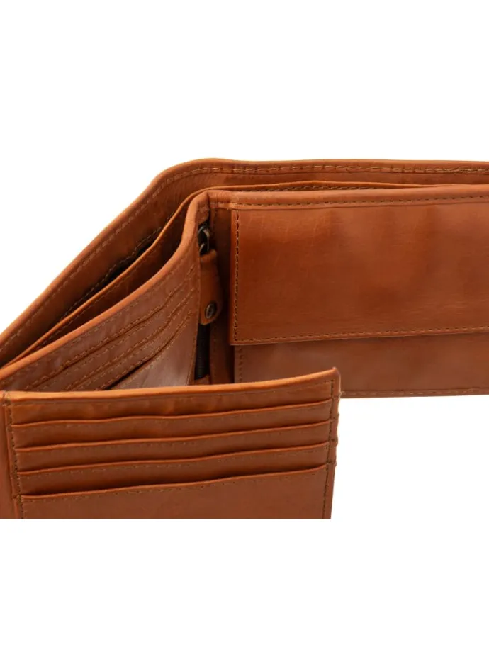 SL.14530 wallet style Kairos Geldbörse Leder Querformat in cognac