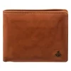 SL.14531 wallet style Lorenzo Geldbörse Leder Querformat in cognac