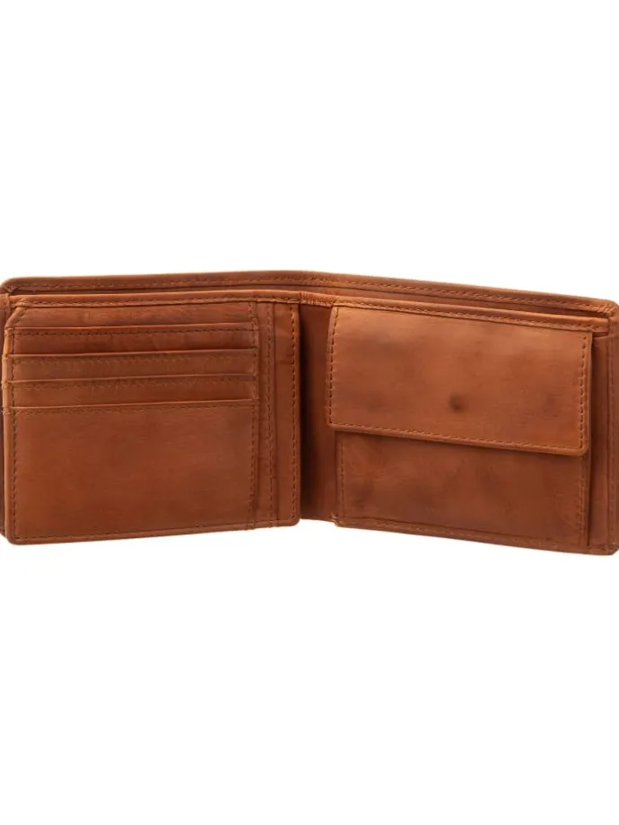 SL.14531 wallet style Lorenzo Geldbörse Leder Querformat in cognac